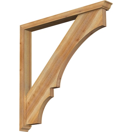 Ekena Millwork Balboa Traditional Rough Sawn Bracket w/ Offset Brace, Western Red Cedar, 4"W x 38"D x 38"H BKT0402X38X38BOA01RWR